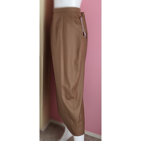 Pendleton | Tan Skirt 100% Virgin Wool Zip Back 2 Front Pockets Full Lining 12 - Picture 6 of 15